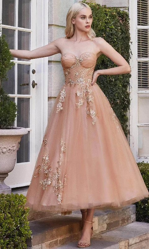 Mega Sale Andrea and Leo A1114 - Tea Length Tulle A-Line Dress