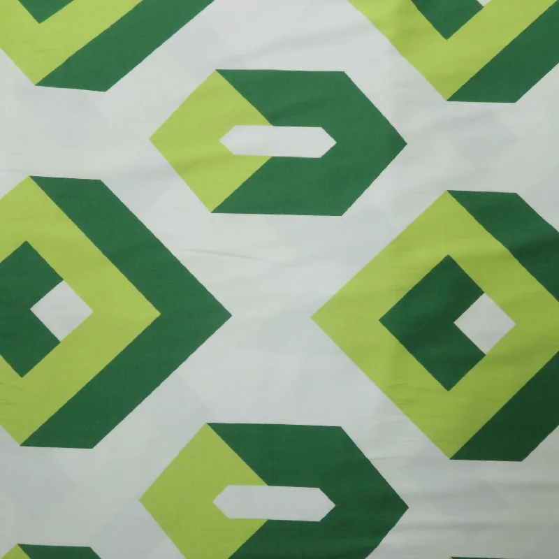 Price Slash Green Hexagon Pattern Printed Cotton Blended Broadcloth