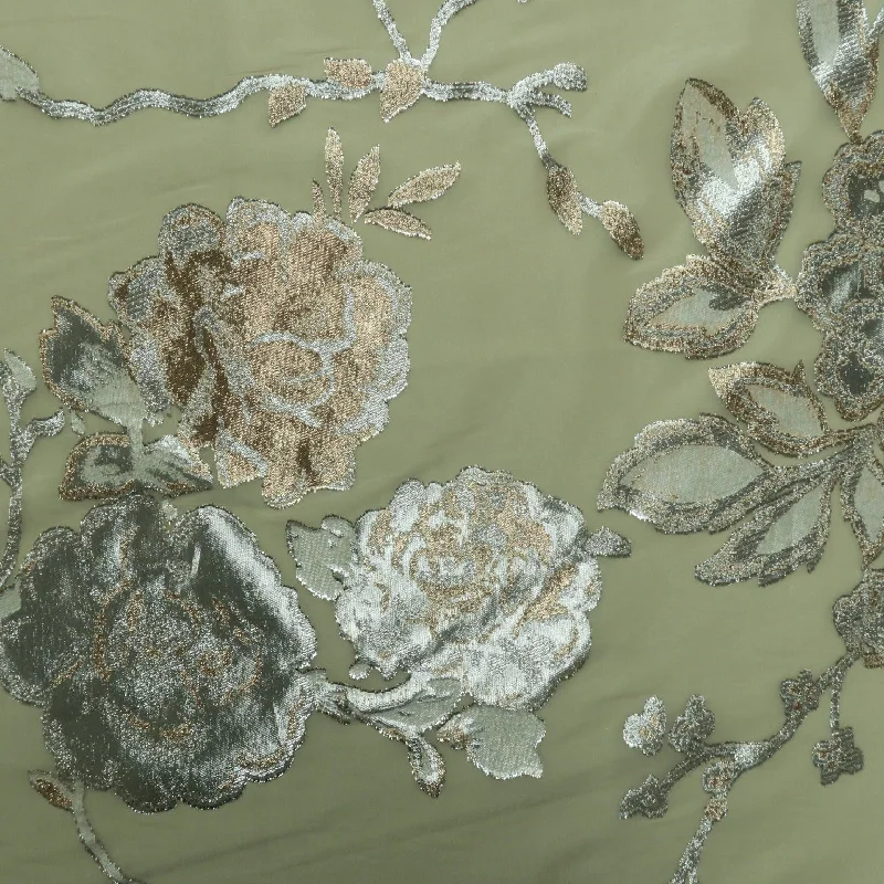 Special Discount Copper and Silver Abstract Textured Brocade Fabric