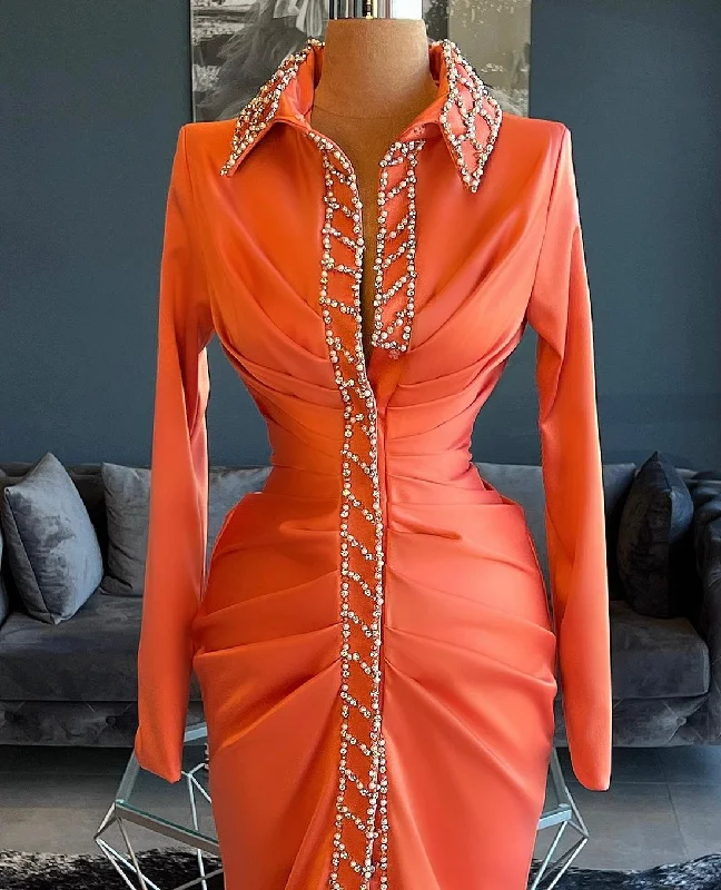 Savings Bonanza Hazel High Neck Long Sleeve Evening Dress