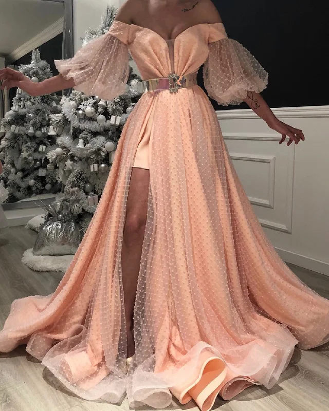 Savings Galore Flashy Off-Shoulder Evening Dress