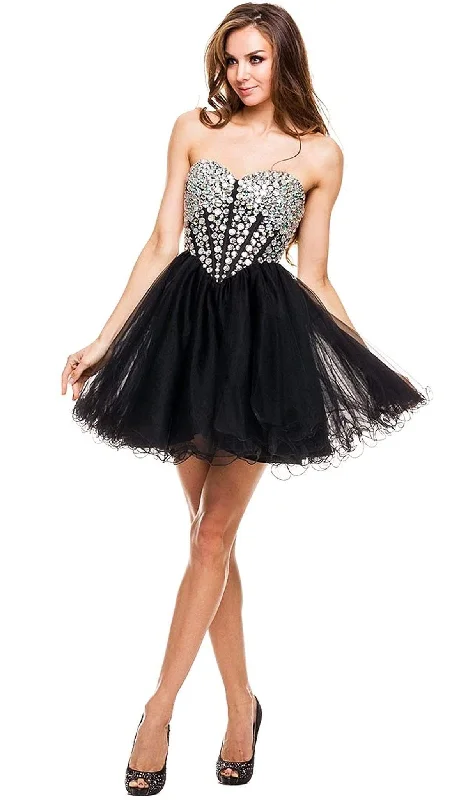 Super Deal Nox Anabel - 6015 Sweetheart Neckline Corset Style Cocktail Dress