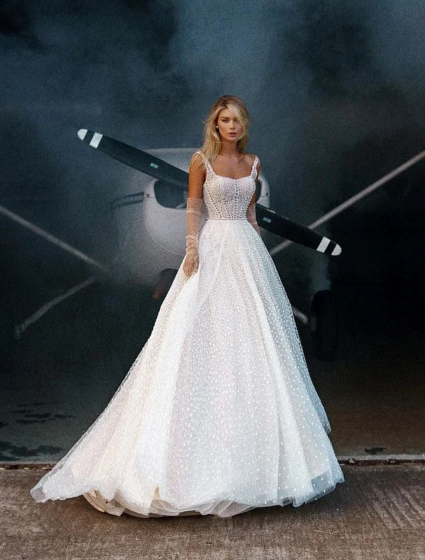 Online Only Gleaming White Wedding Dress