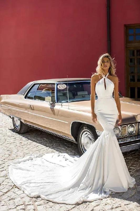 Midnight Madness Satin Wedding Dress with Beads
