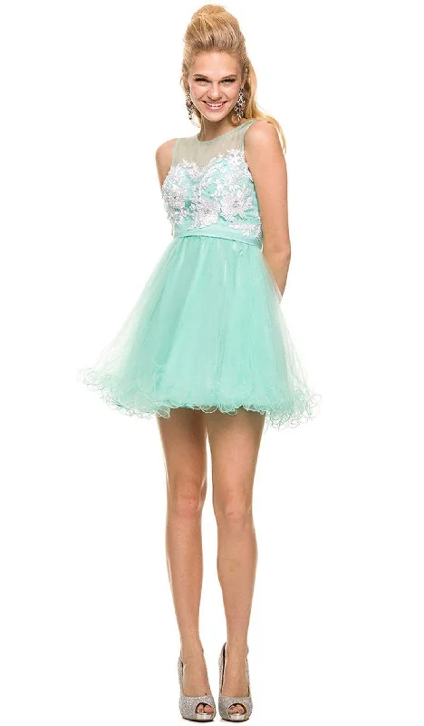 Exclusive Savings Nox Anabel - 6040 Embroidered Illusion Neck Dress