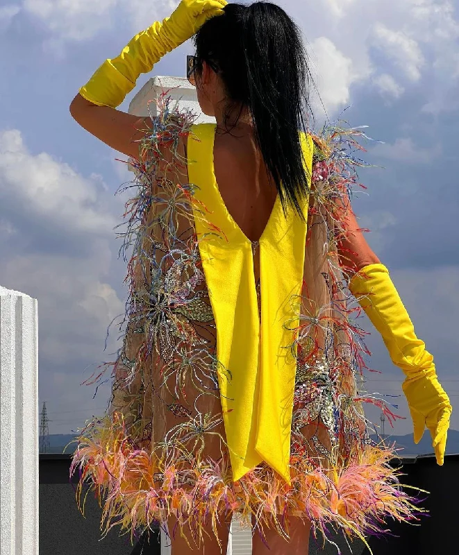 Now or Never Yellow Cocktail & Party Dresses