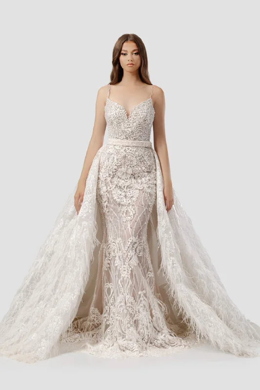 Exclusive Savings Off White Wedding Dress with Detachable Skirt