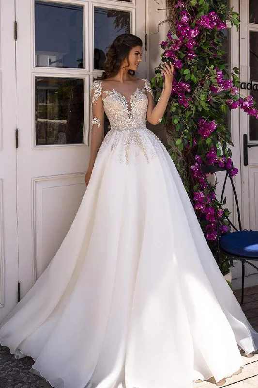 Exclusive Offers Silver White Wedding Dress