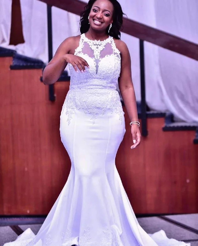 Don't Miss Mermaid Plus Size Wedding Gown With Raffles