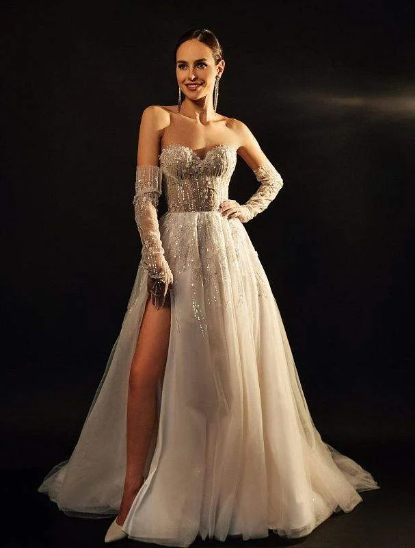 Great Bargains Princess Beige Wedding Dress