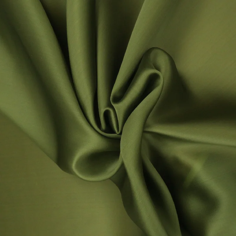 Best Bargains Solid Olive Green Silk Satin Organza Fabric 54" 12mm