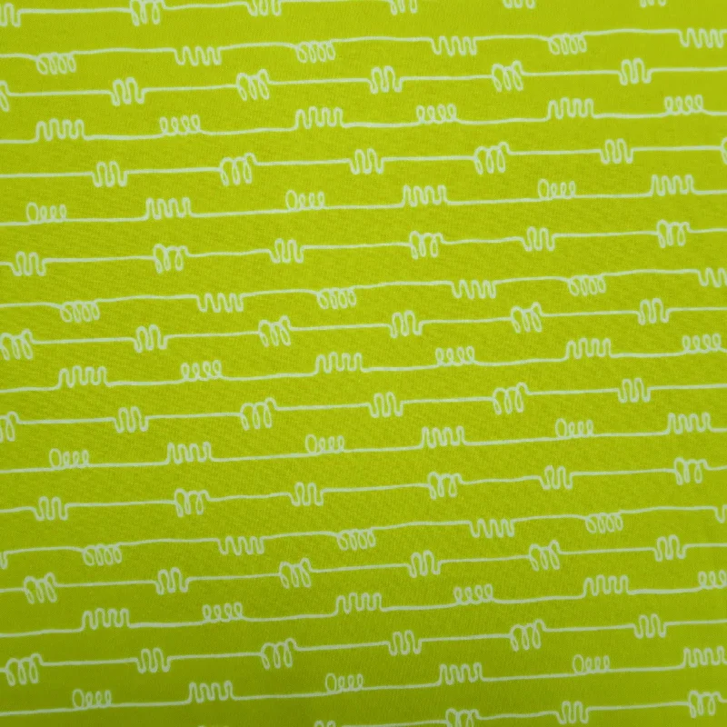 Act Now Lime Green and White Cotton Blended Broadcloth
