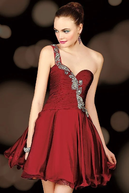 Limited Time Alyce Paris Single Strap Sweetheart Mini Cocktail Dress 4403 - 1 pc Wine In Size 0 Available