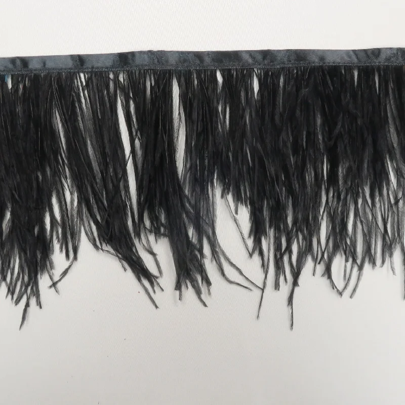 Price Reduction Black Ostrich Feather Trim 2 PLY