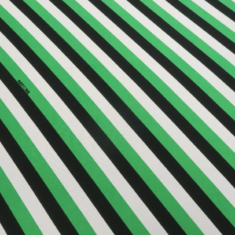 Mega Sale Black, White and Green Candy Cane Striped Printed Spandex Stretch Fabric