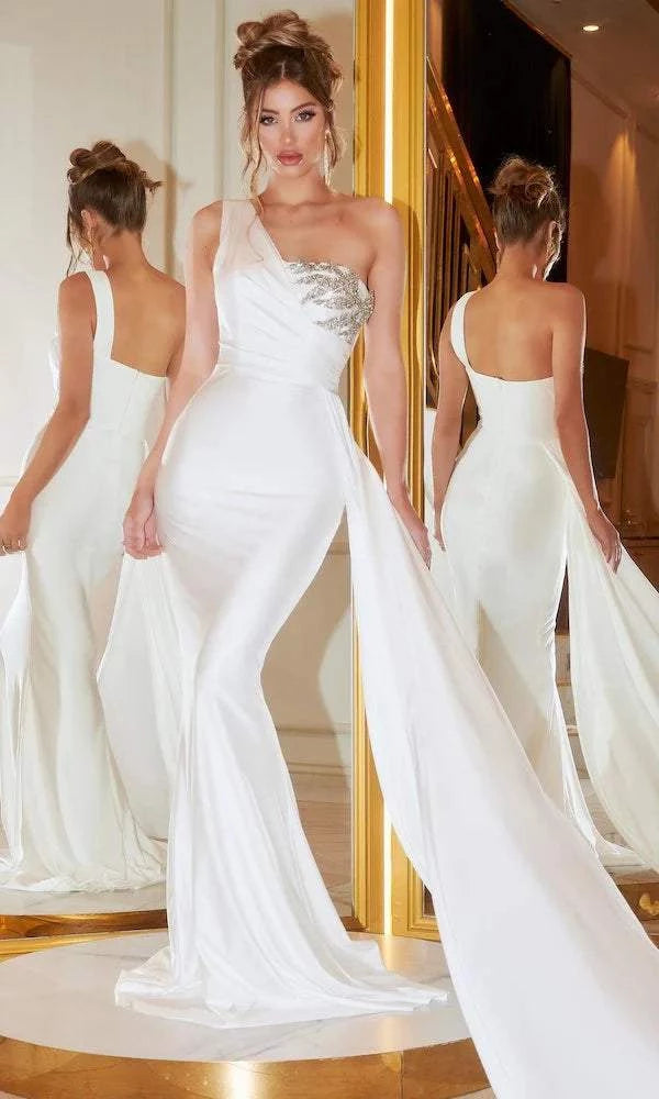 Steals and Deals Extreme White Evening Dress