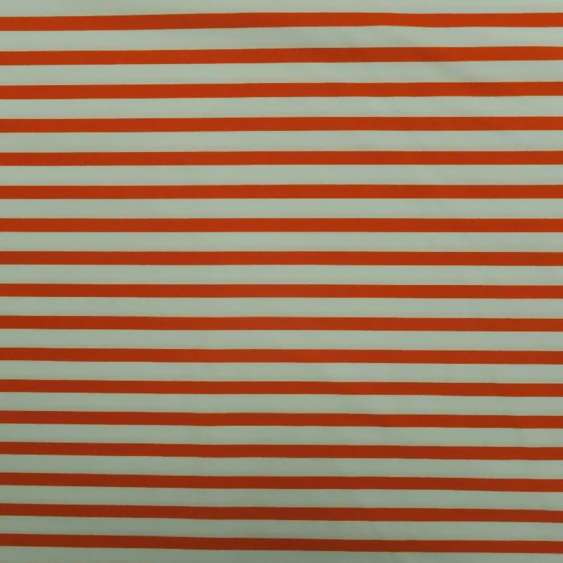 Grand Opening Sale Orange and White Stripes Cotton Blended Broadcloth