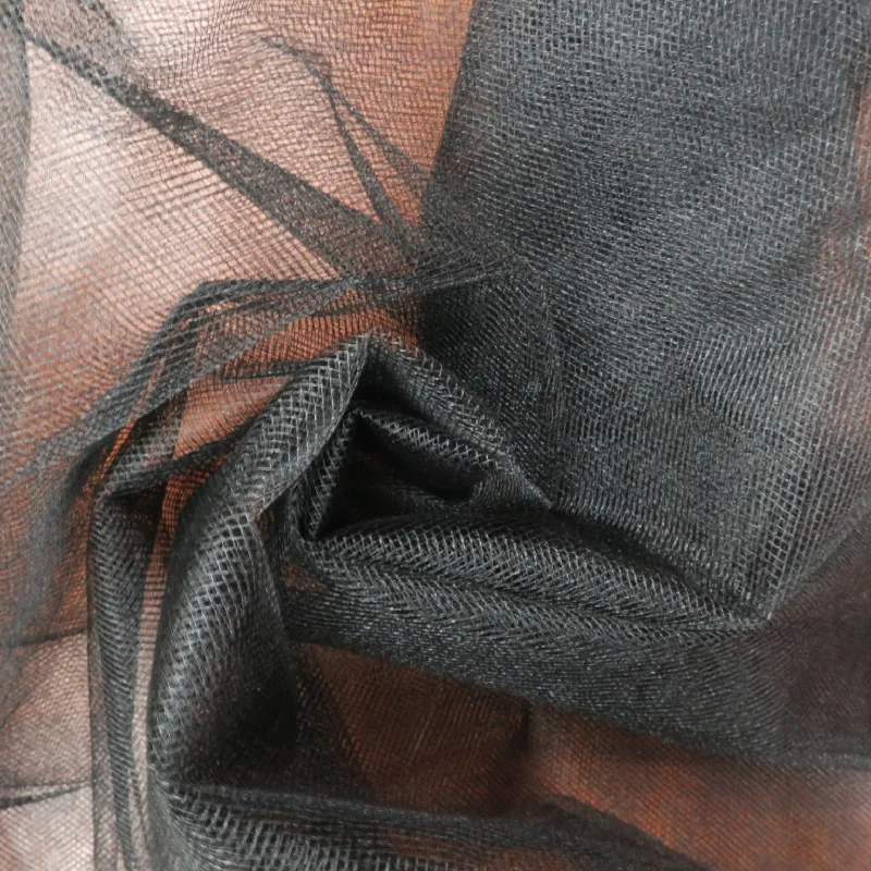 Deal Dash Solid Black Hard Tulle Fabric
