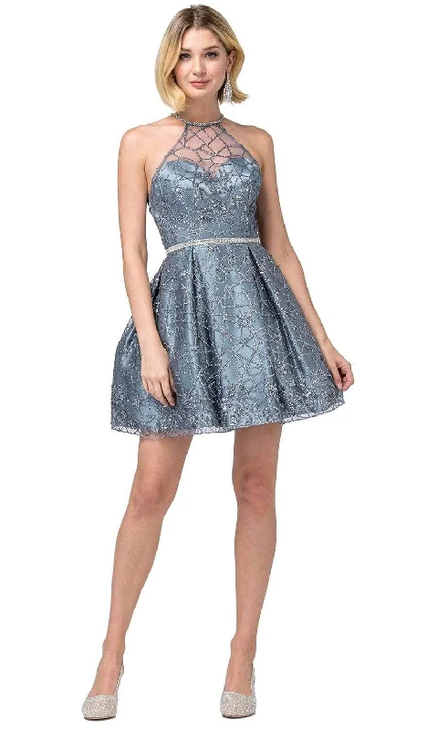 Blowout Sale Dancing Queen - 3224 Strappy Halter A-Line Cocktail Dress