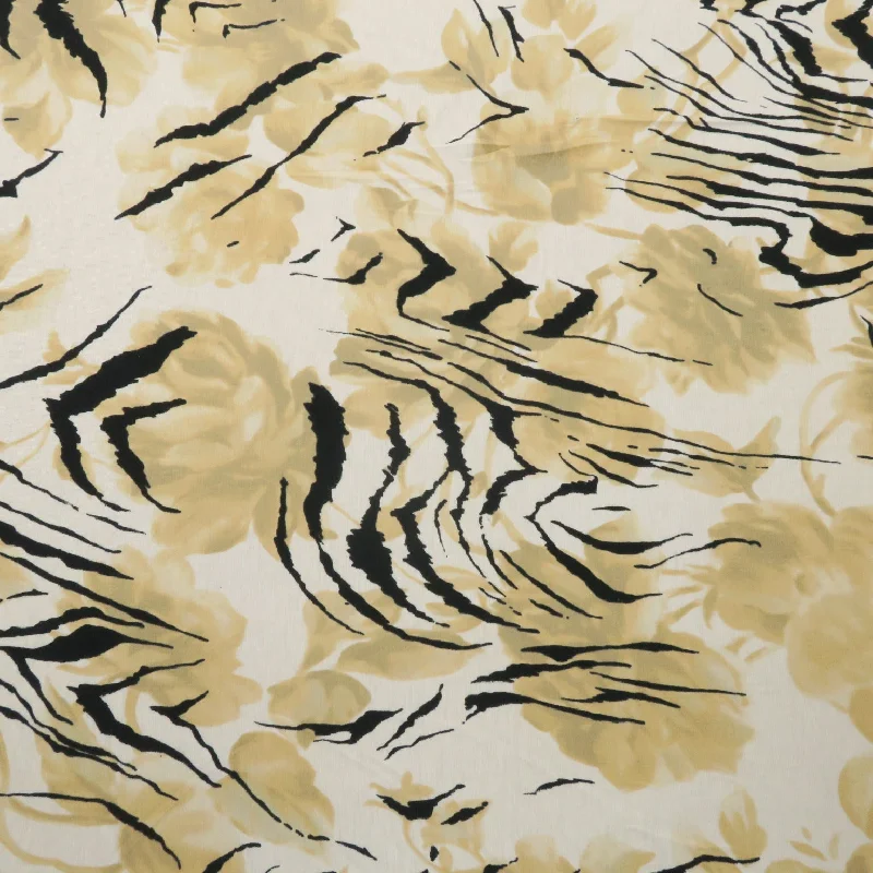 Special Price Brown and Beige Animal Striped Print Jersey Stretch Fabric