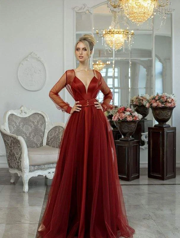 Deep Discounts Moon Stone Red Evening Dress
