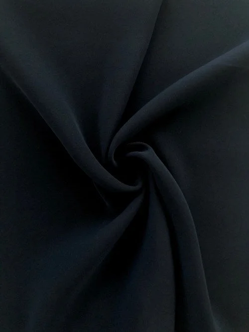 Value Deals Midnight Navy Solid Semi Stretch Crepe Petalo Di Rosa Fabric