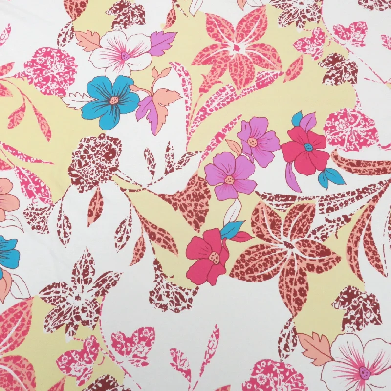 Sneak Peek Sale Multicolor Flower Printed Spandex Stretch Fabric