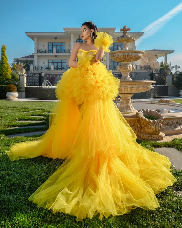 Seasonal Clearance Flounced Evening Dress