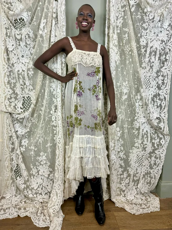 Unbeatable Prices Odessa, Victorian cotton hand painted grapes dress