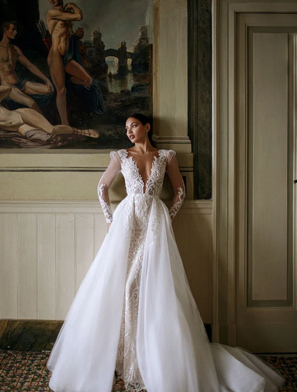 Mega Sale Spectacular Floral Story White Wedding Dress
