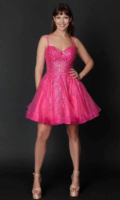 Online Only Nina Canacci 302 - Embellished A-line Cocktail Dress