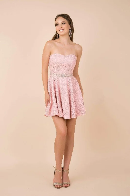 Flash Deals Nox Anabel - 6358 Embellished Waist Sweetheart Neckline Cocktail Dress