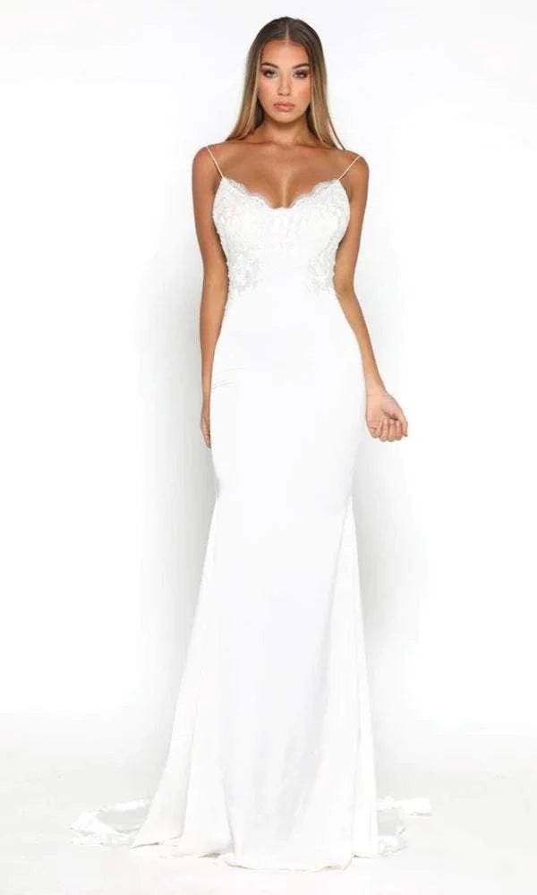 Closeout Sale Exotic White Evening Dress