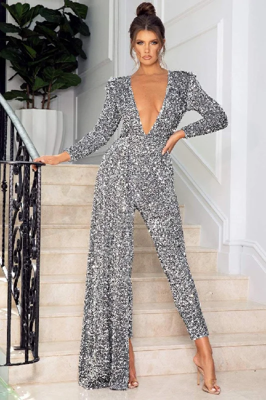 Price Cut SILVER GLITTERY EVENING DRESS