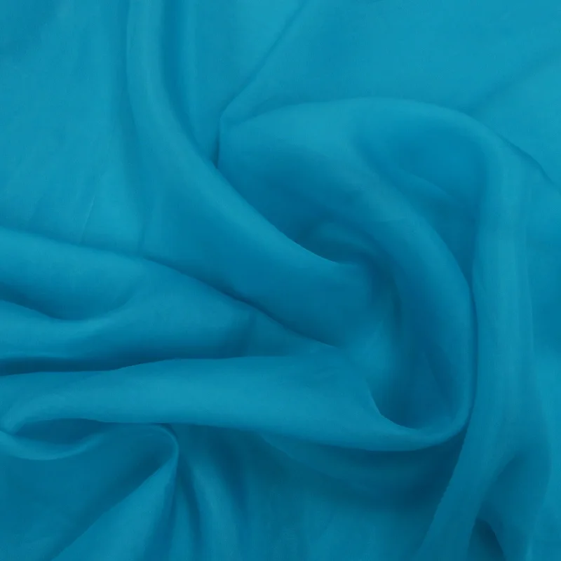 Price Fest Solid Aqua Silk Organza Fabric 54" 8mm
