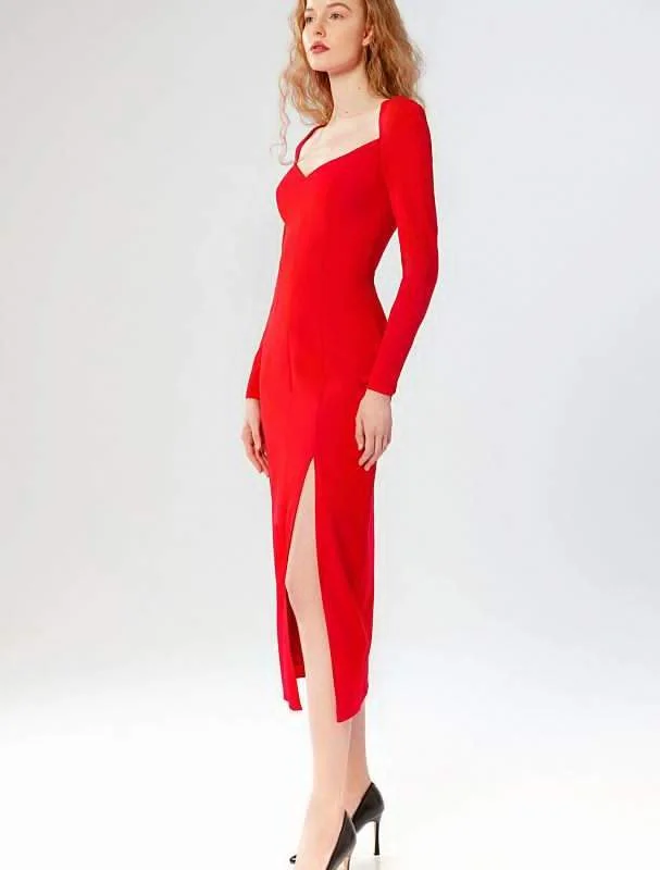 Exclusive Deal Cottage Red Evening Dress