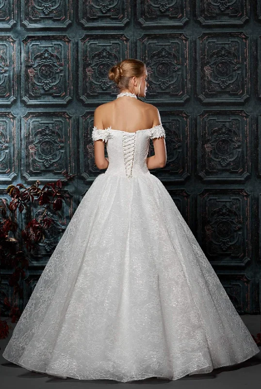 Final Clearance Rose White Wedding Dress