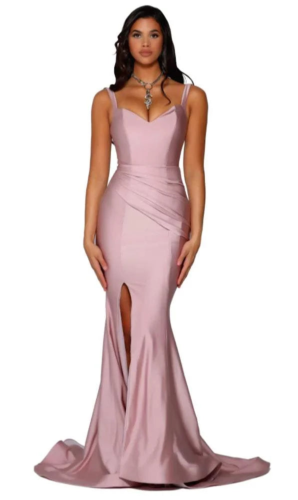New Markdowns Plain Pink Evening Dress