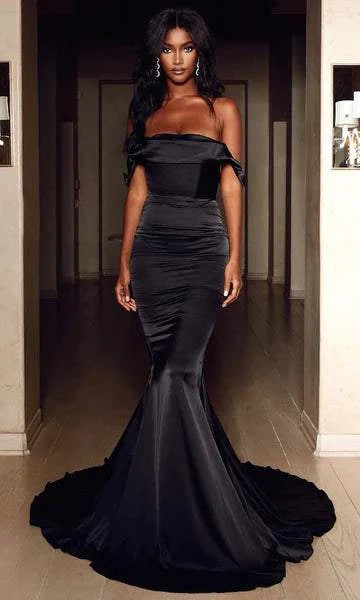 Special Promotion Monotonous Black Evening Dress