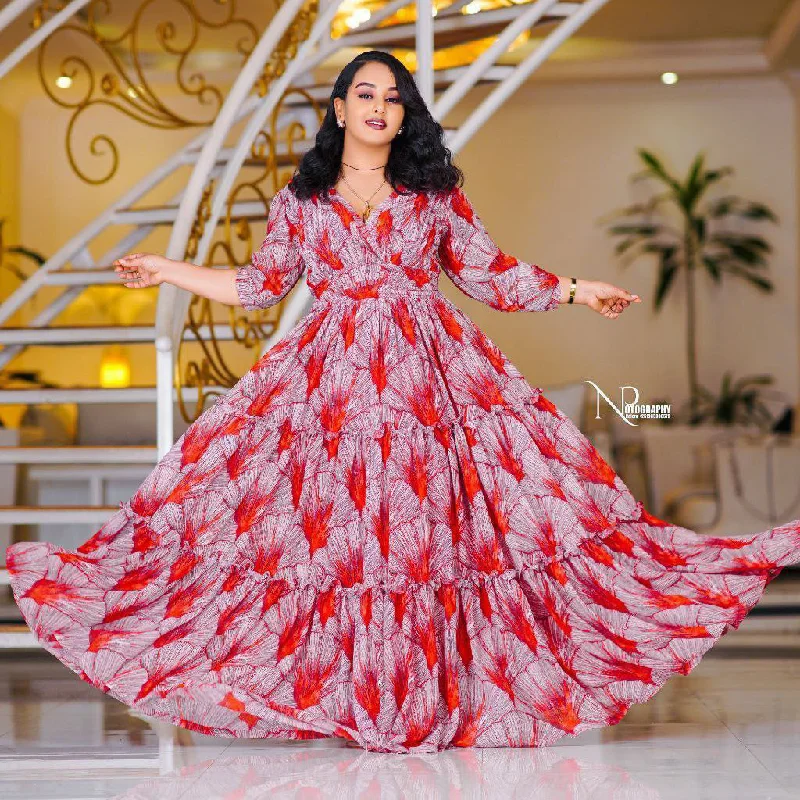 Super Sale Hazel Habesha Chiffon Dress