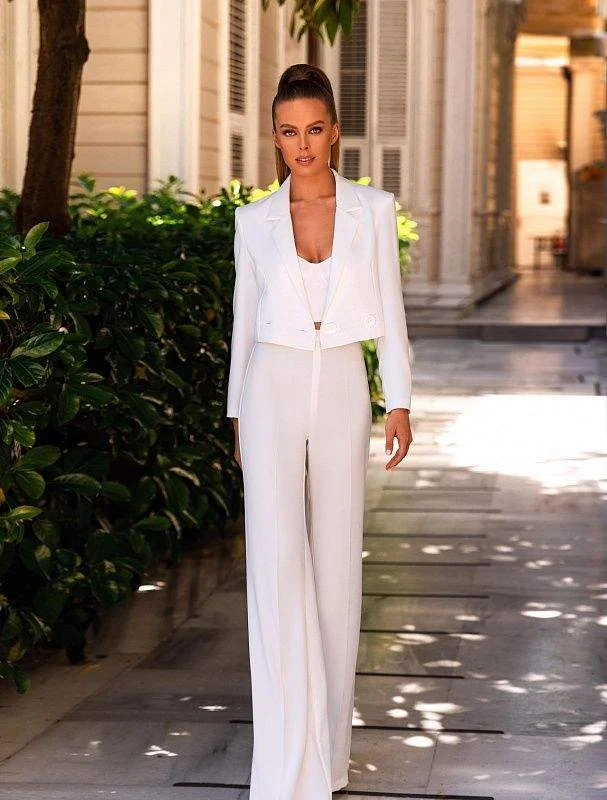 Act Now Snake White Wedding Suit