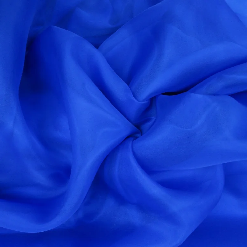 Bargain Bin Solid Royal Blue Silk Organza Fabric 54" 8mm