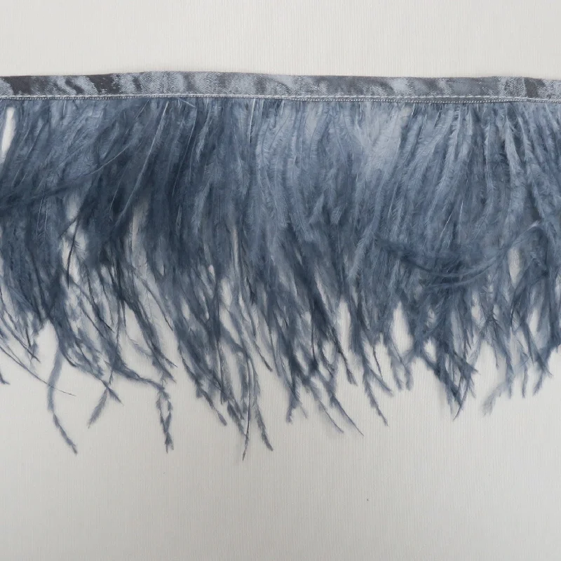 Super Sale Grey Ostrich Feather Trim 2 PLY