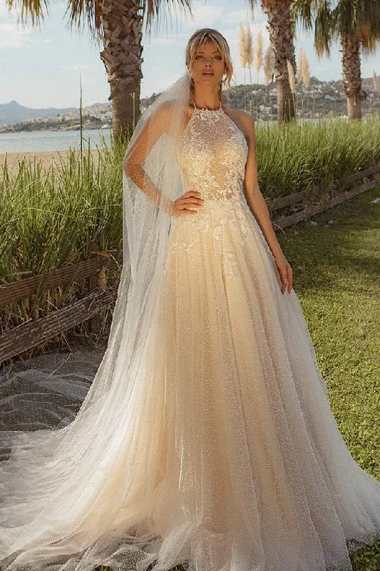 Deep Discounts Buff Cream Wedding Dress