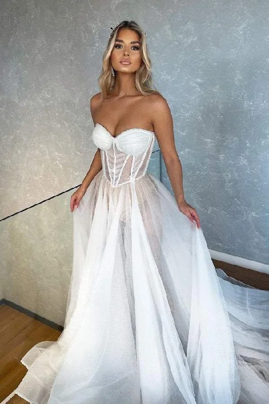 Factory Direct Sale Skin Tone White Wedding Dress