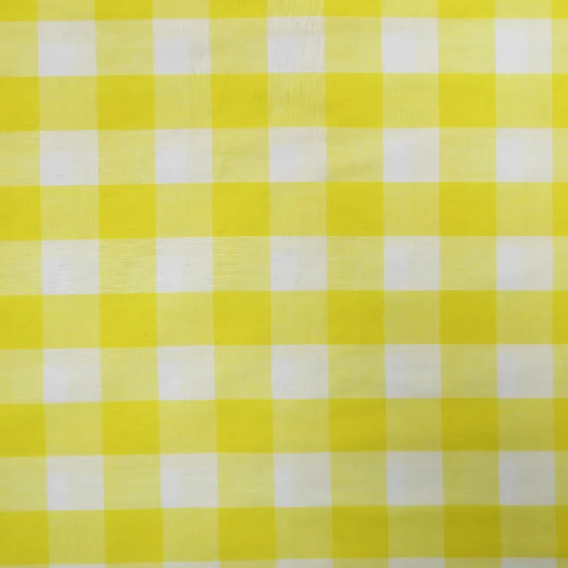 Don't Miss Yellow and White Gingham Cotton Blended Broadcloth