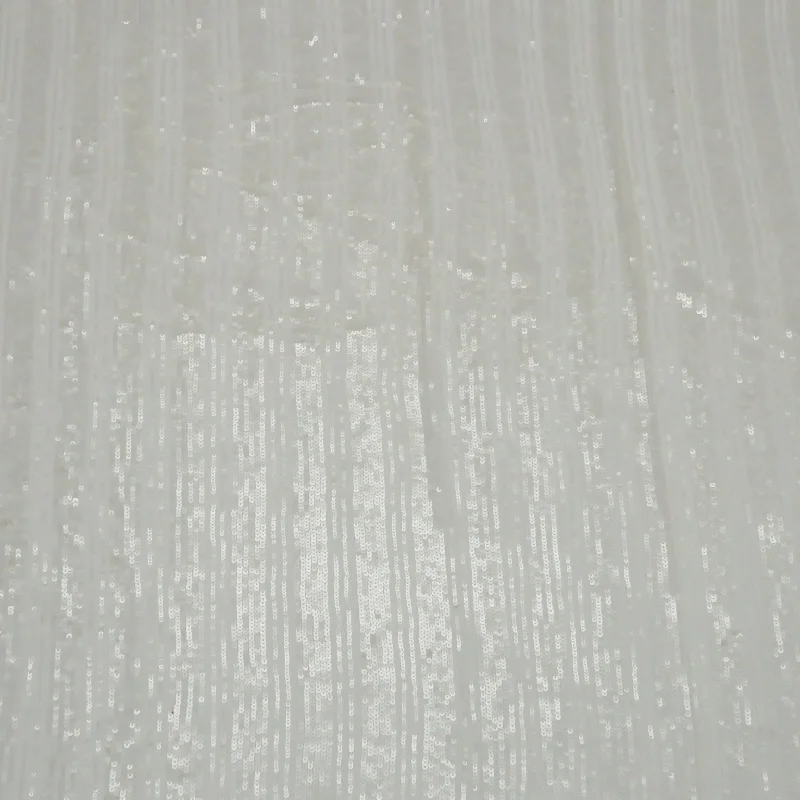Major Savings Off-White Sequined Embroidered Tulle Fabric