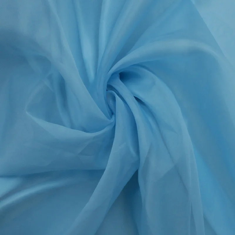Super Sale Solid Blue Silk Organza Fabric 54" 8mm