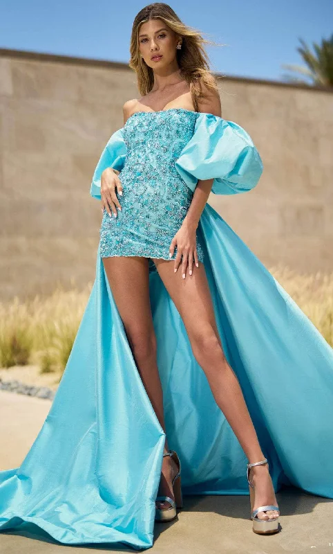 Price Reduction Sherri Hill 55631 - Beaded Overskirt Cocktail Dress