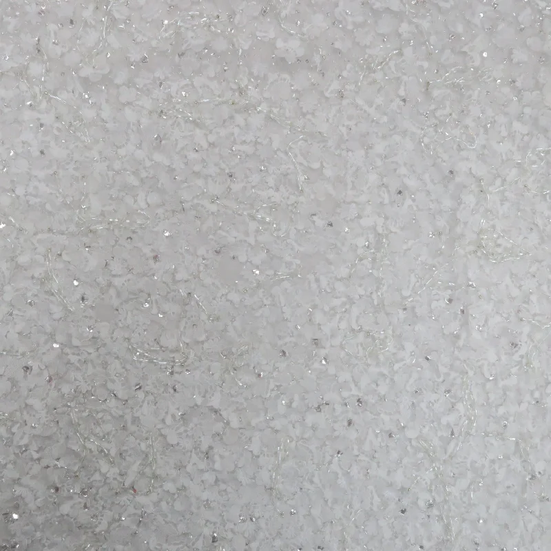 Huge Discounts Off-White Sequins and Flakes Embroidered Tulle Fabric